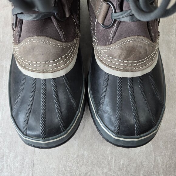 Sorel Boot Waterproof Gray Black Fur Lined Outdoor Lace Up Snow Winter Knee High - Picture 10 of 10